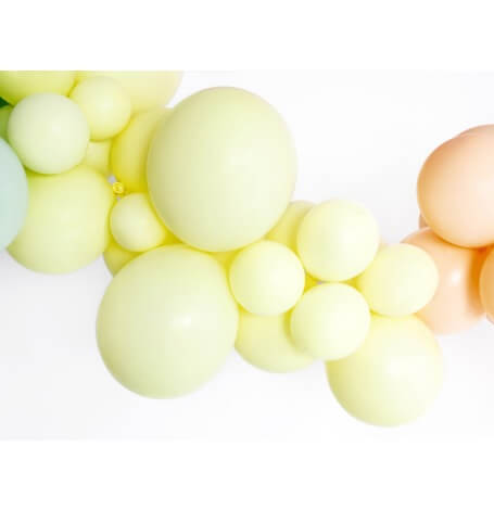 5 Ballons de baudruche Biodgradable Jaune Pastel