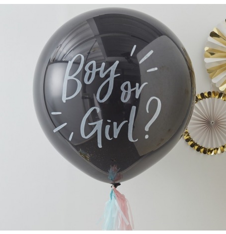 Ballon Gant Confettis Gender Reveal Boy or Girl