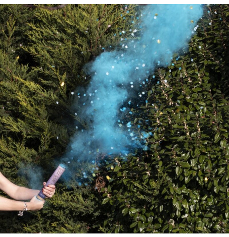 Canon fumigne  confettis Bleu Boy 