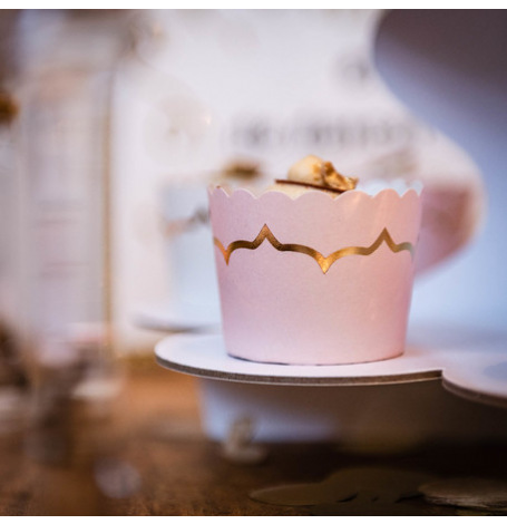 Moules  cupcake Rose Poudr et lisire Dor 85ml (x20)