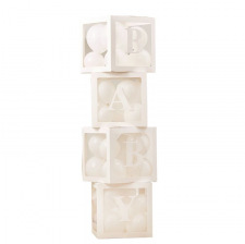 4 Cubes BEBE ou BABY avec 40 mini ballons 