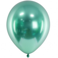 5 Ballons Vert Bouteille Chromé 