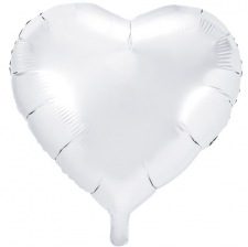 Ballon Coeur Mylar Aluminium Blanc 
