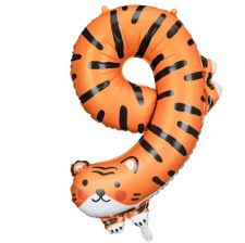 Ballon Mylar Chiffre 9 - Tigre