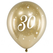 Ballons Anniversaire 30 ans Or Chromé 