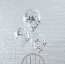 Ballons confettis Argent (x5)