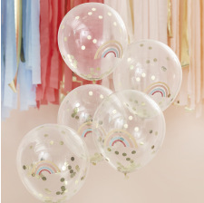 Ballons Confettis Boho Rainbow (x5)