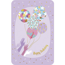 Carte Happy Birthday - Ballons Hélium 