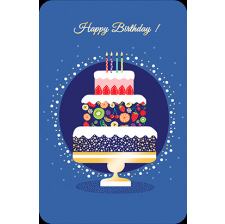 Carte Happy Birthday - Gâteau d'Anniversaire 