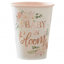 Gobelets carton floral Baby in Bloom (x8)