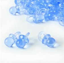 Mini tétines transparentes Bleu (x24)
