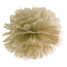 Pompon Fleur de Papier en soie à suspendre Or Brillant 