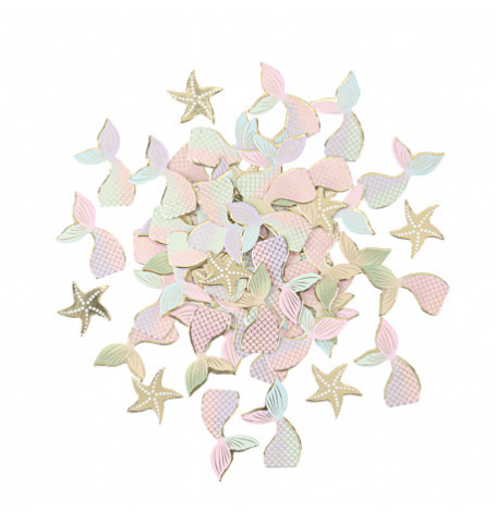 100 Confettis de table Sirène Pastel | Hollyparty