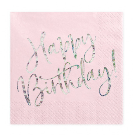 20 Serviettes de table Happy Birthday Iridescent| Hollyparty