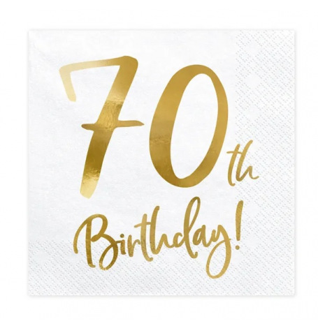 20 Serviettes en papier 70 ans | Hollyparty