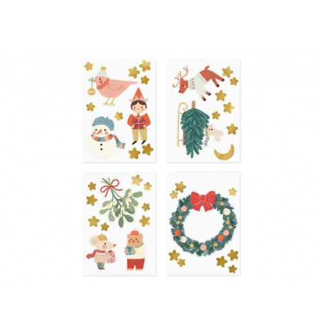 40 Stickers Fenêtre Joyeux Noel, mix| Hollyparty