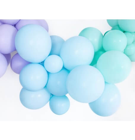 5 Ballons de baudruche Biodégradable Pastel Bleu Clair