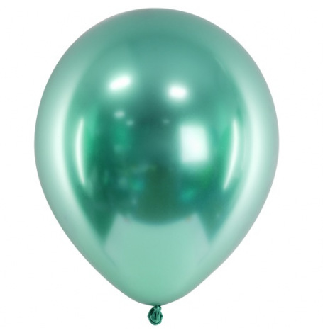 5 Ballons Vert Bouteille Chromé | Hollyparty