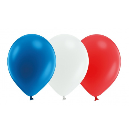 6 Ballons tricolore Bleu Blanc Rouge | Hollyparty