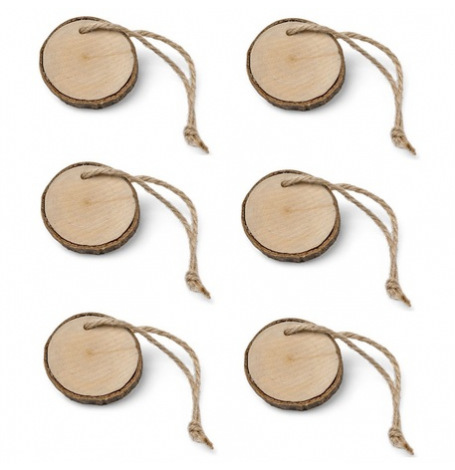 6 petits rondins en bois avec ficelle | Hollyparty
