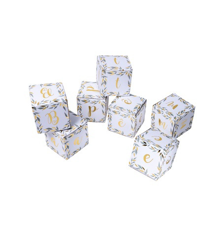 7 Cubes Déco BAPTEME Végétal - 10cm| Hollyparty
