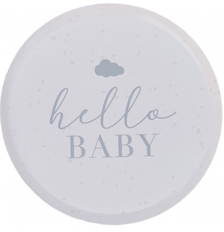Assiettes en carton Hello Baby (x8)| Hollyparty