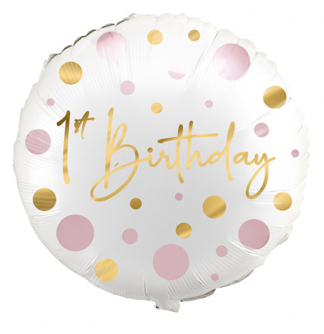 Ballon Alu 1st Birthday Rose & Or | Hollyparty