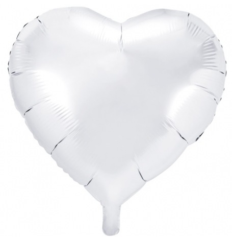 Ballon Coeur Mylar Aluminium Blanc | Hollyparty