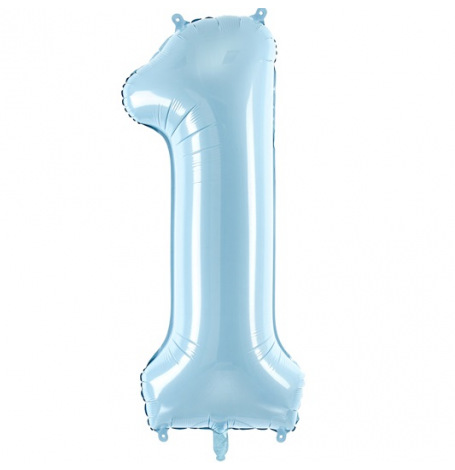 Ballon Mylar Aluminium Chiffre 1 Bleu Pastel (Géant)| Hollyparty