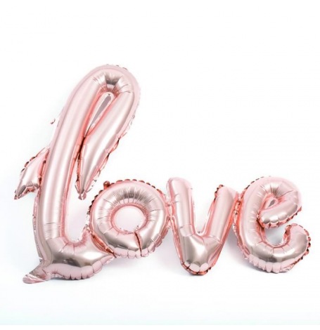 Ballon Mylar Aluminium LOVE Rose Gold| Hollyparty