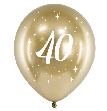 Ballons Anniversaire 40 ans Or Chromé (x6)| Hollyparty