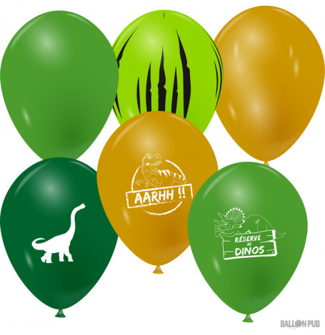 Ballons Anniversaire Dinosaure (x6)| Hollyparty