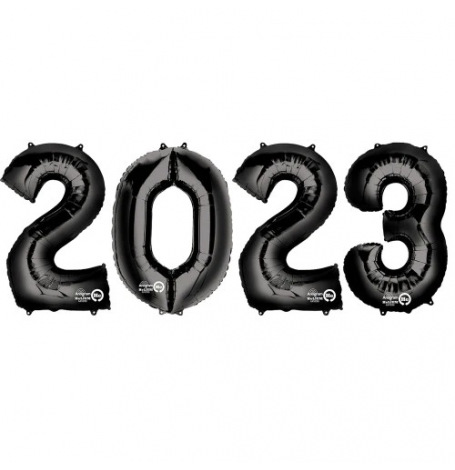 Ballons Chiffre Noir Nouvel An 2023| Hollyparty