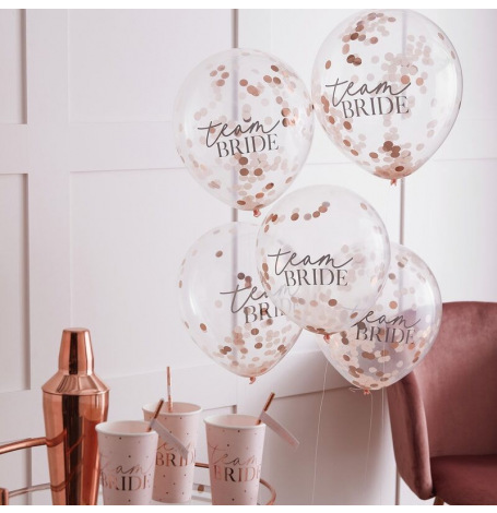 Ballons Confettis Team Bride (x5)| Hollyparty