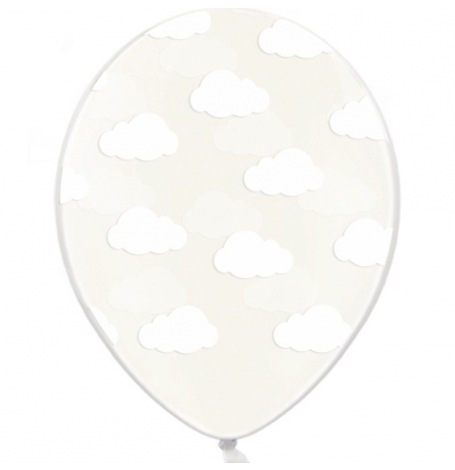 Ballons de baudruche Transparent Nuages Blanc (x5)| Hollyparty