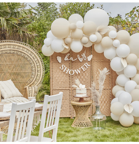 Ballons Hello Baby Taupe & Nuage (x5)