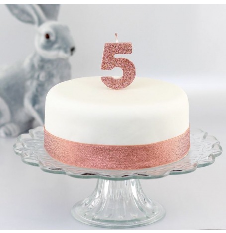 Bougies d'Anniversaire Chiffre Rose Gold | Hollyparty.com