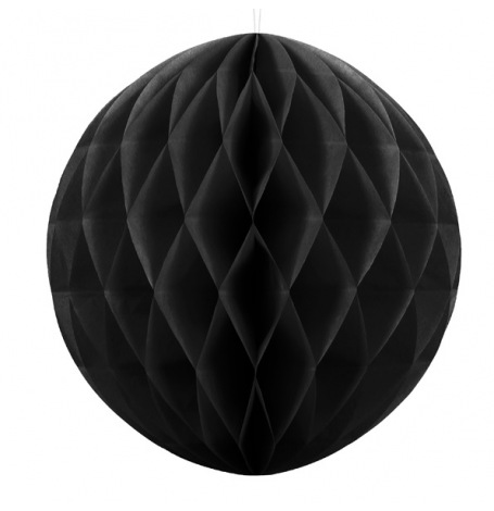 Boule Alvéolée Noir 30 cm | Hollyparty
