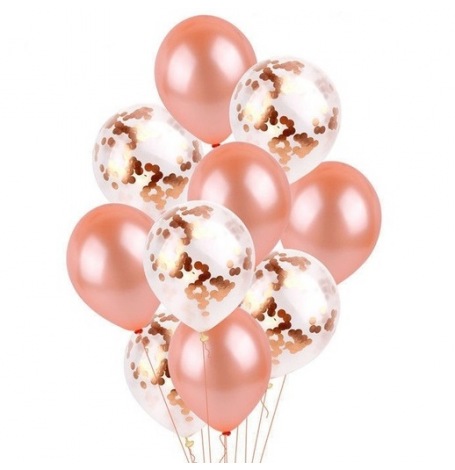 Bouquet 10 Ballons Baudruche Biodégradable Rose Gold | Hollyparty