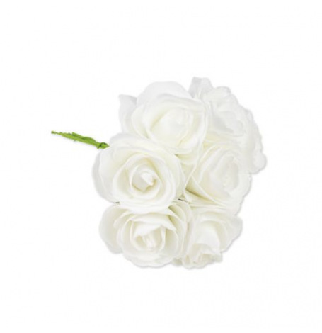 Bouquet de 8 Roses Blanches sur tige| Hollyparty