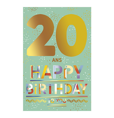 Carte Anniversaire 20 ans - Modern| Hollyparty