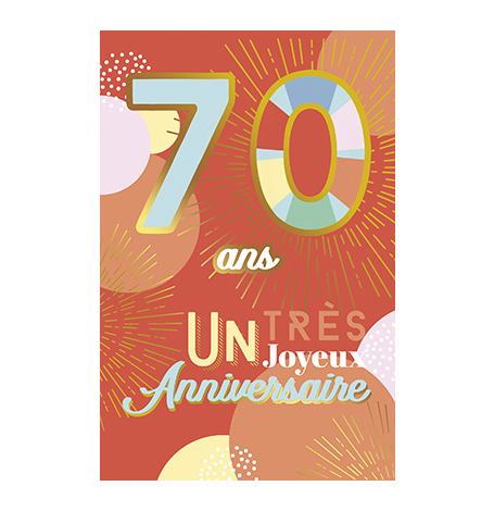 Carte Anniversaire 70 ans - Terracotta | Hollyparty