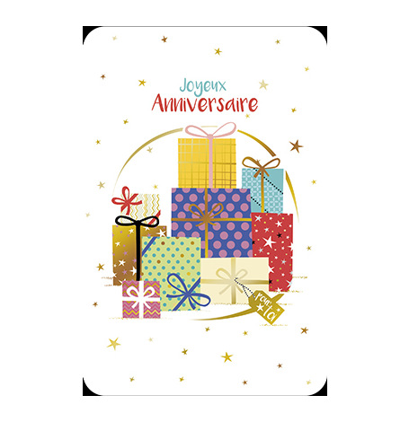 Carte Anniversaire - Cadeaux | Hollyparty