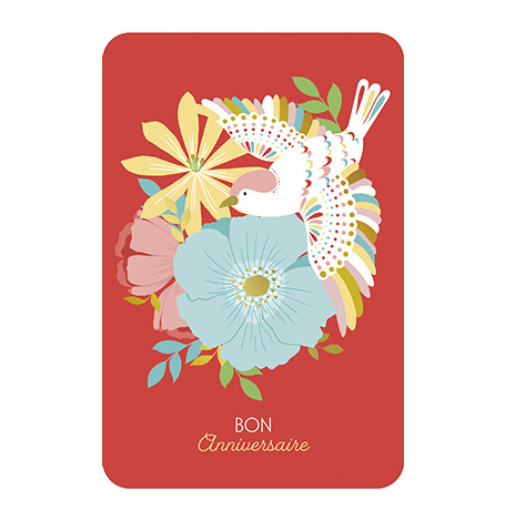 Carte Bon Anniversaire - Oiseau| Hollyparty