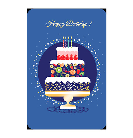 Carte Happy Birthday - Gâteau d'Anniversaire | Hollyparty