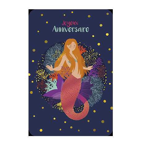 Carte Joyeux Anniversaire - Sirène| Hollyparty