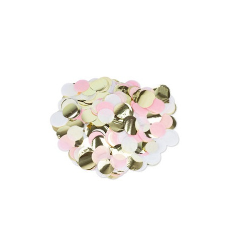 Confettis de table Papier Rose Blanc & Or - 3 cm | Hollyparty