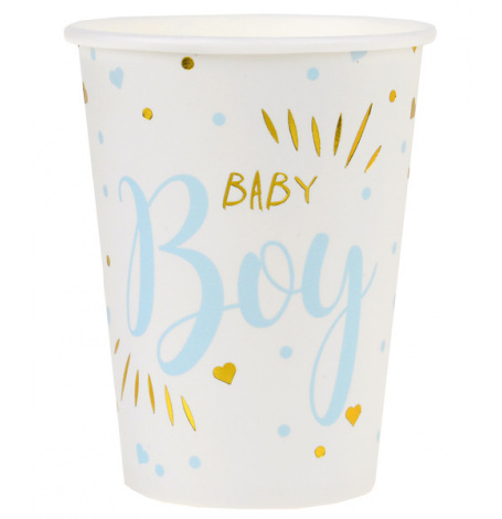 Gobelets en carton Baby Boy Bleu (x10)| Hollyparty