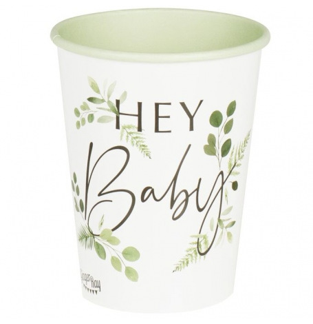 Gobelets Végétal Hey Baby Shower (x8)| Hollyparty