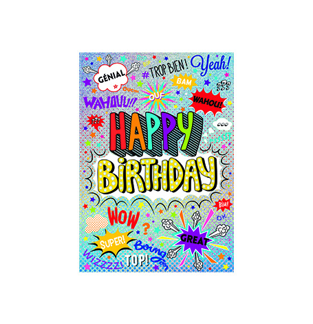 Grande carte Anniversaire - Happy Birthday| Hollyparty